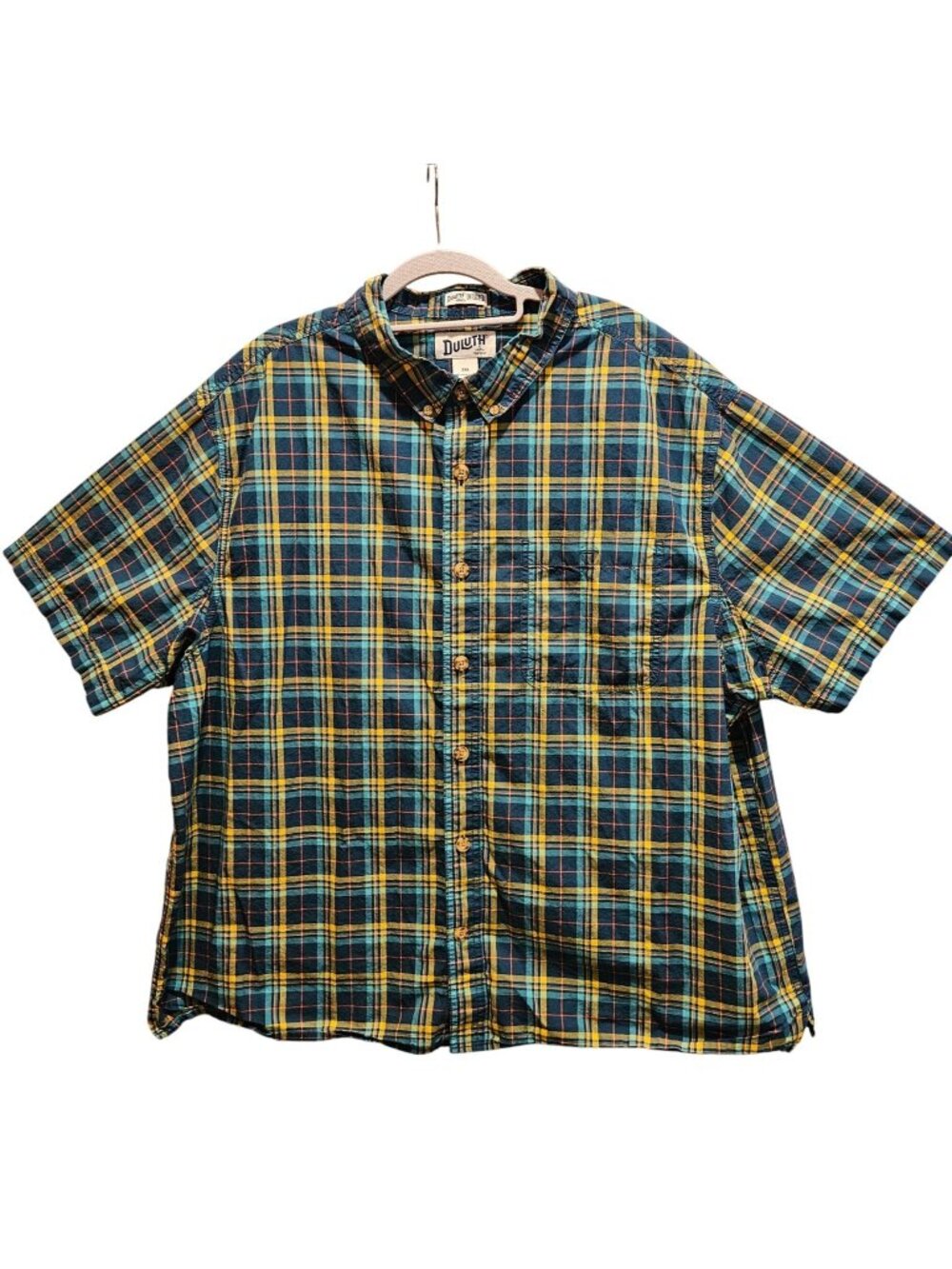 Duluth Untucked Shirt Mens 2XL Blue Plaid Relaxed Office Career Breathable